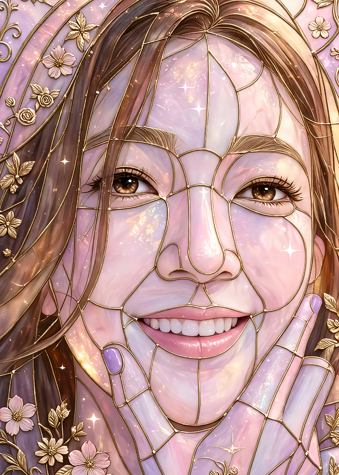 Stained Glass Portrait of a Woman