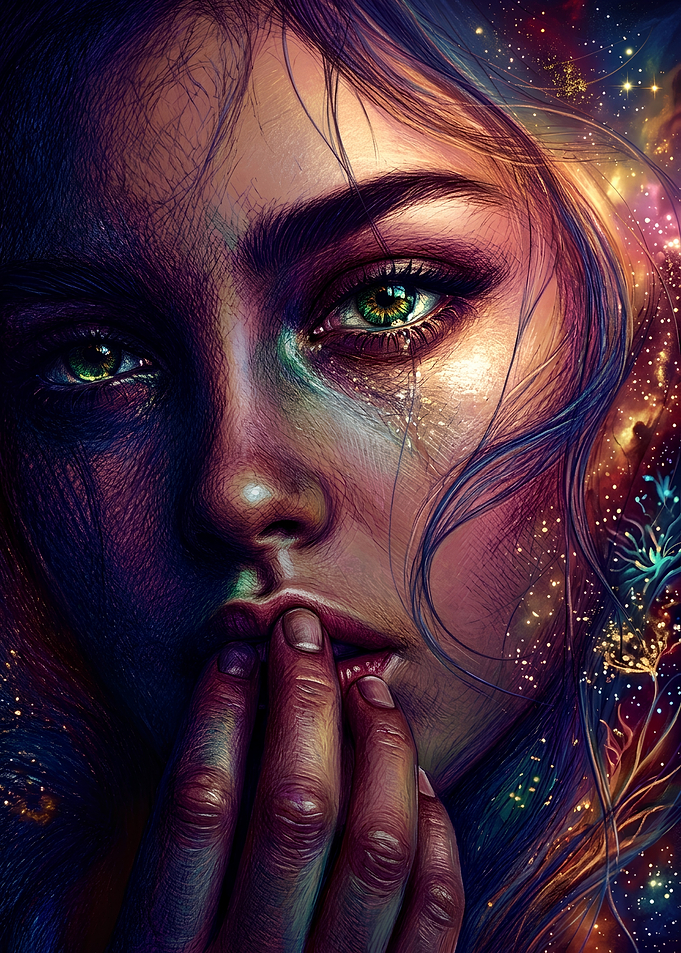 Ethereal Cosmic Portrait of a Woman