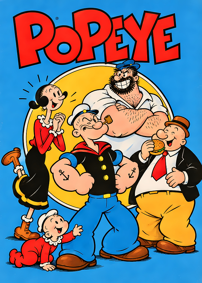 Popeye and Friends Cartoon Poster