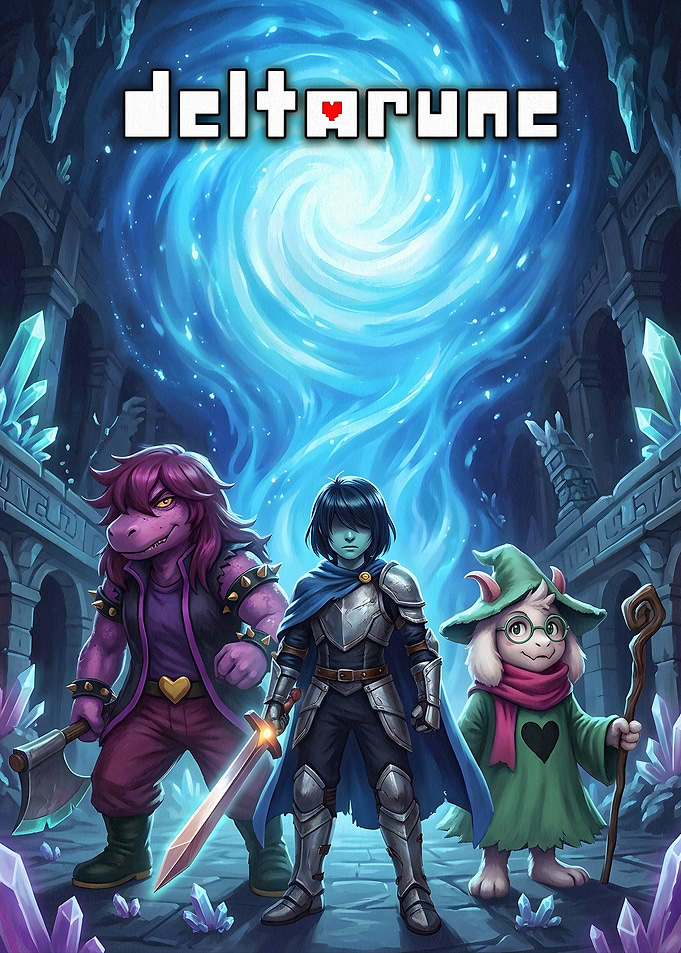 Deltarune Game Poster with Main Trio