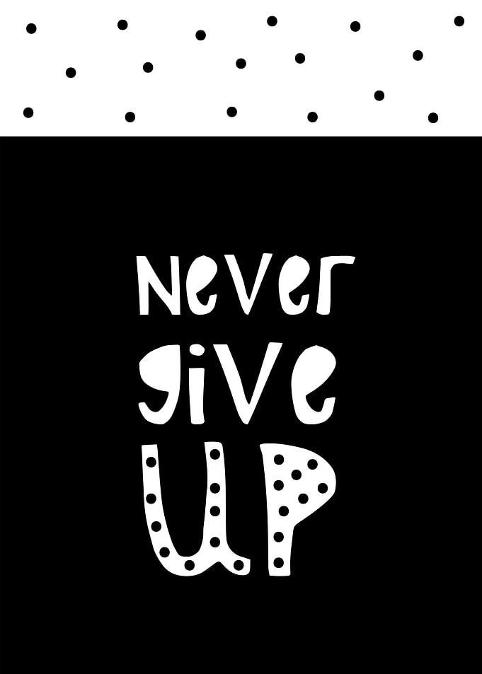 Never Give Up Motivational Poster