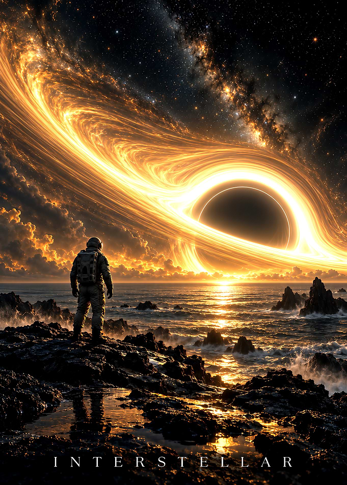 Interstellar Black Hole Astronaut Poster