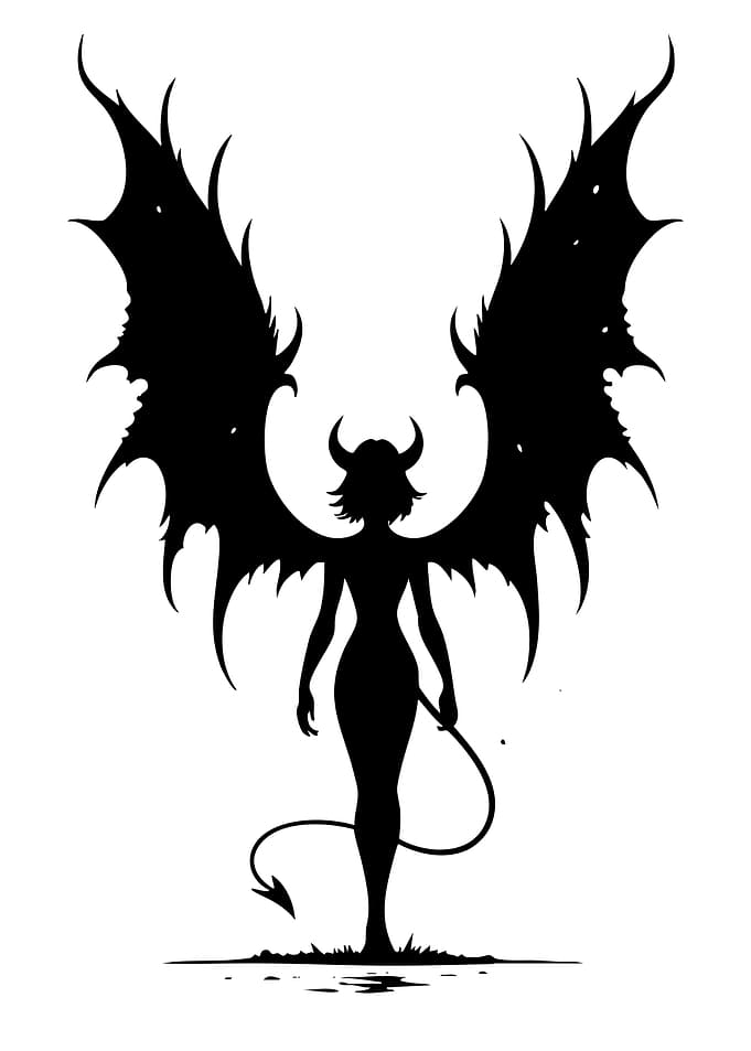Silhouette of a Succubus Demon