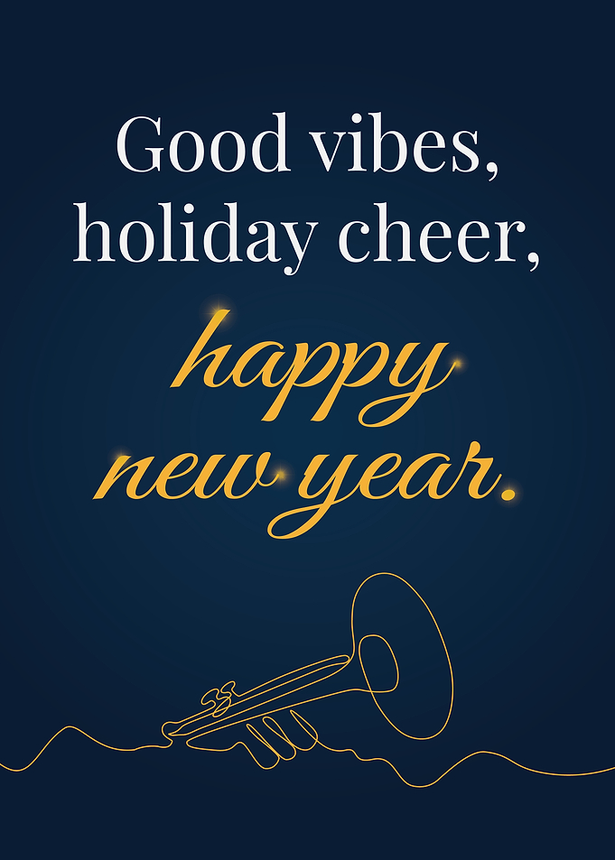Happy New Year Trumpet Poster