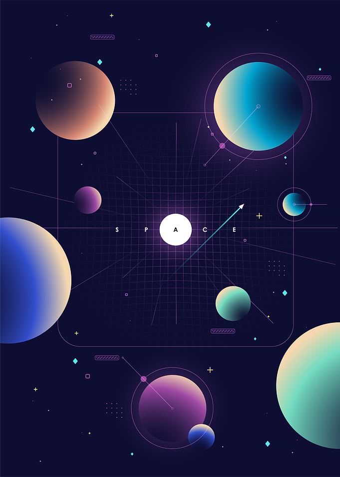 Abstract Minimalist Space Planet