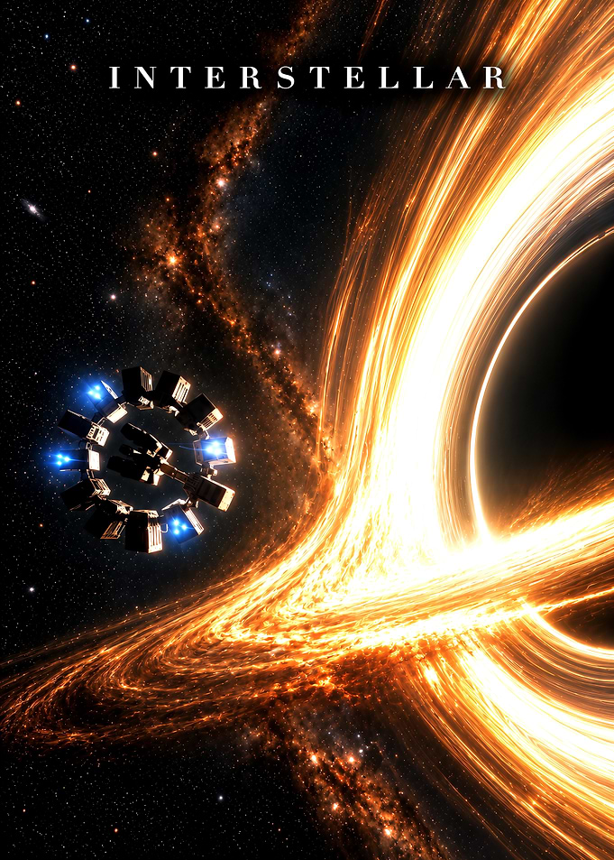 Interstellar Movie Poster with Black Hole