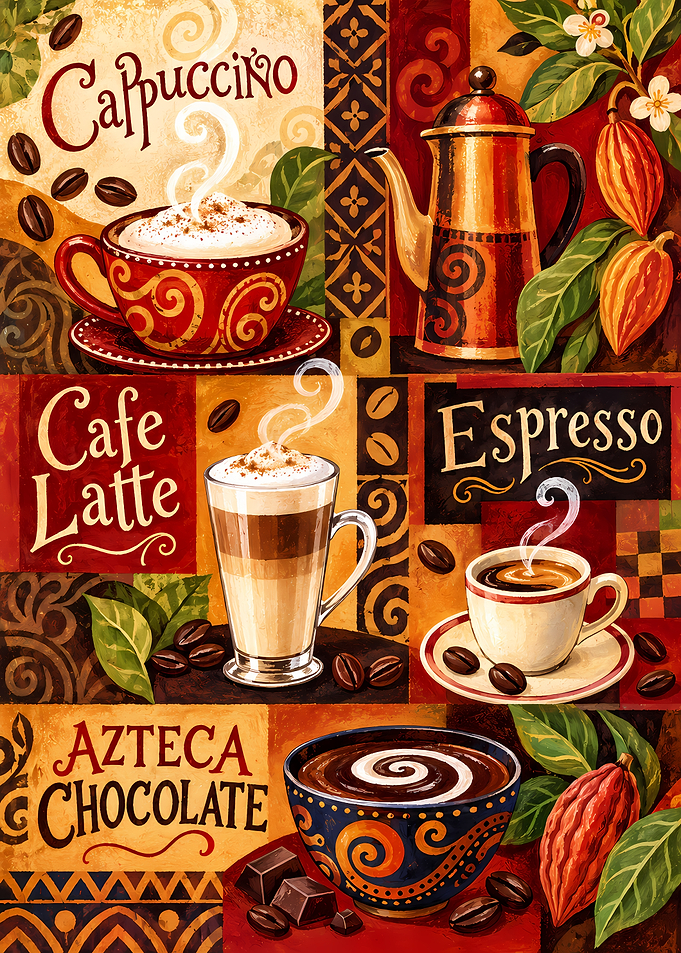 Decorative Coffee and Chocolate Art Print