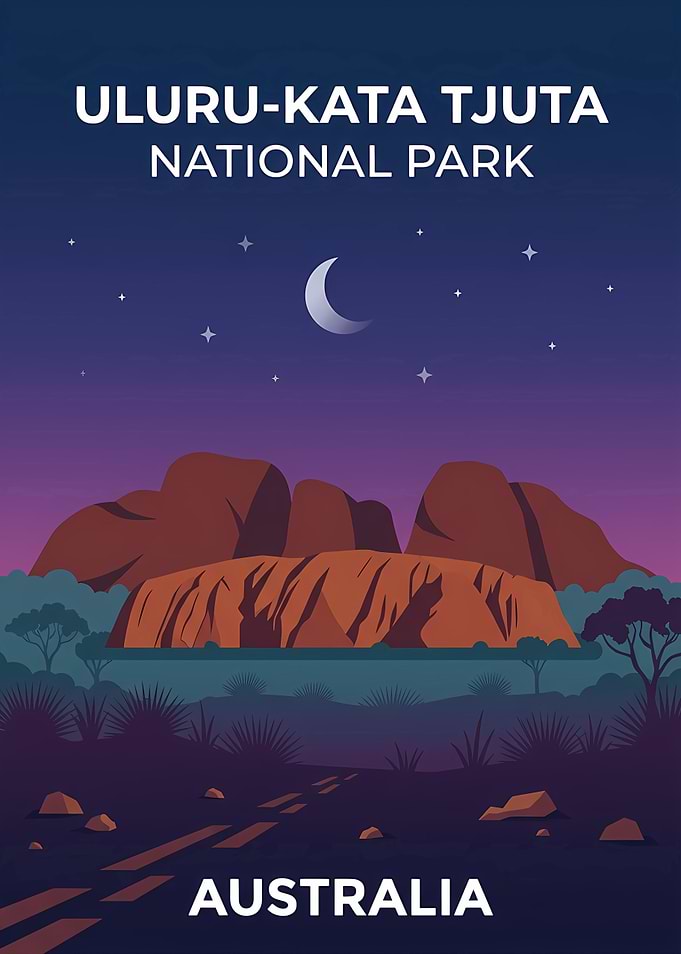 Uluru-Kata Tjuta National Park Travel Poster