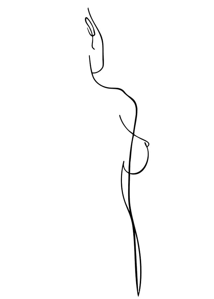 Minimalist Female Silhouette Line Art