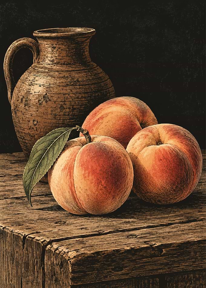 Still Life with Peaches and Pitcher