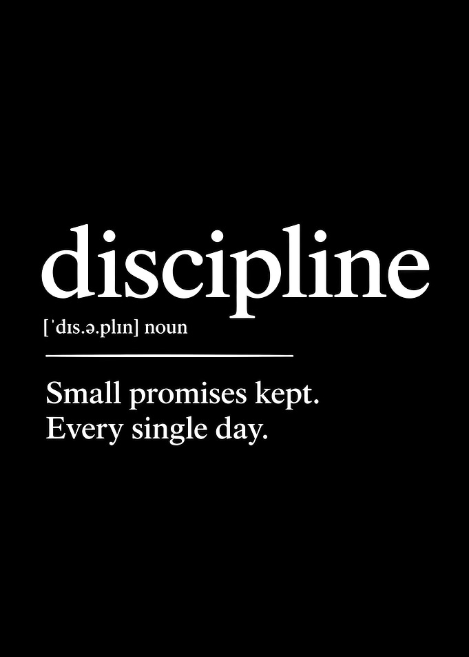 Discipline Definition Inspirational Wall Art