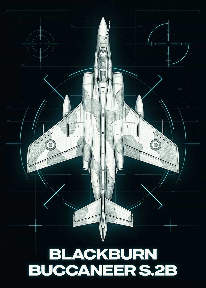 Blackburn Buccaneer S.2B Blueprint Poster
