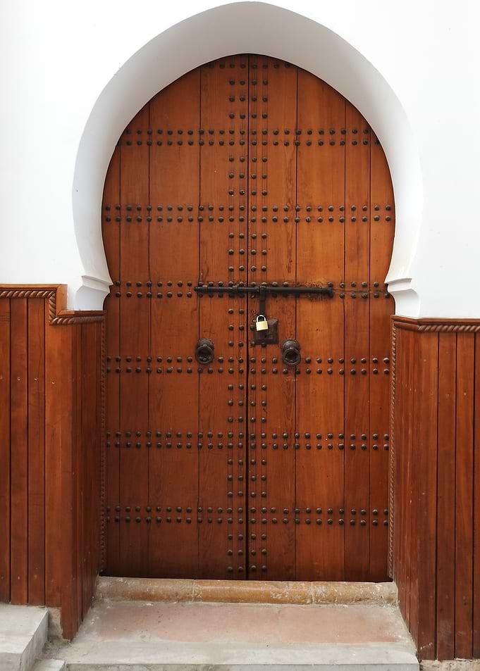 Traditional Arched Wooden Door