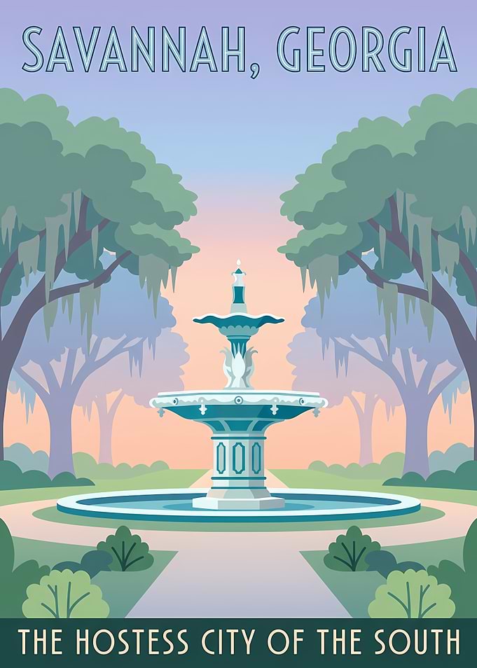 Savannah Georgia Forsyth Park Fountain Poster
