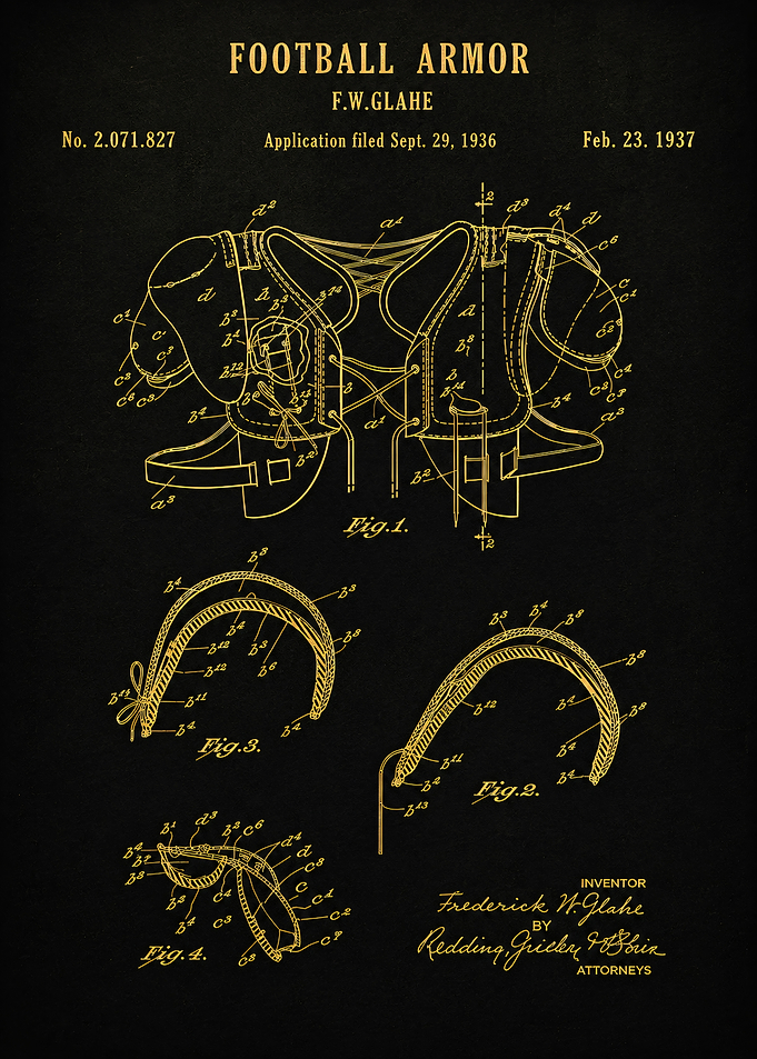 Vintage Football Armor Patent Print