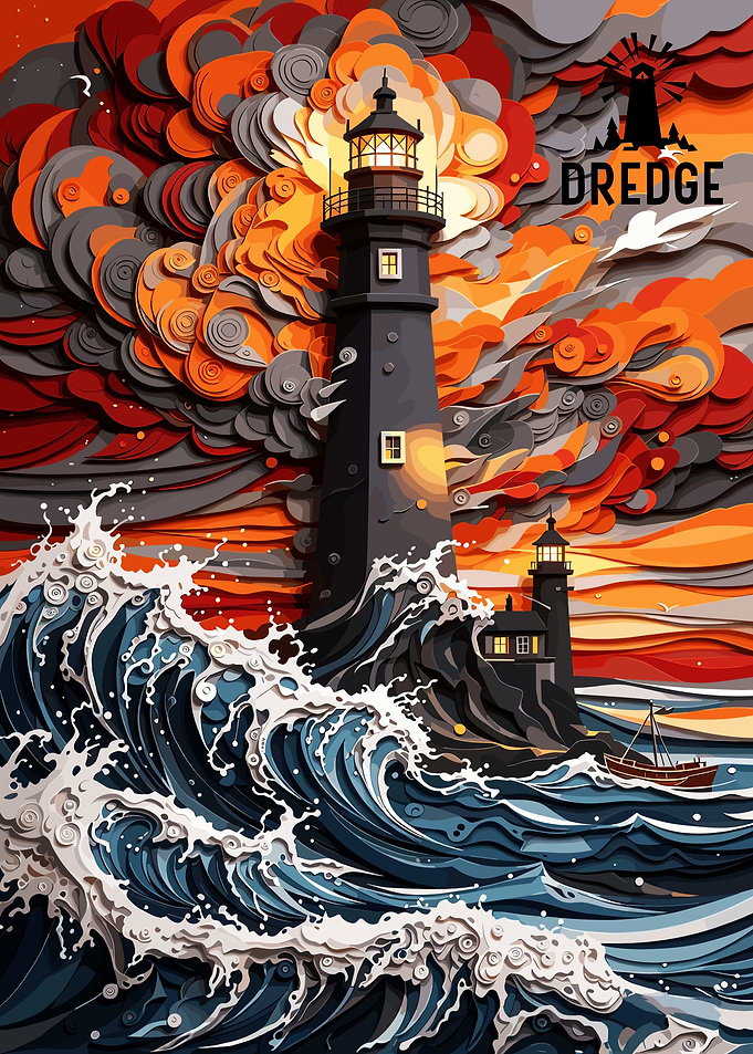 Dredge Game Lighthouse Paper Art