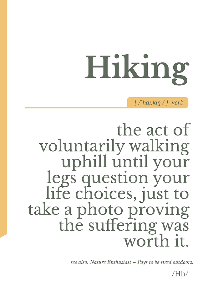 Funny Hiking Definition Poster