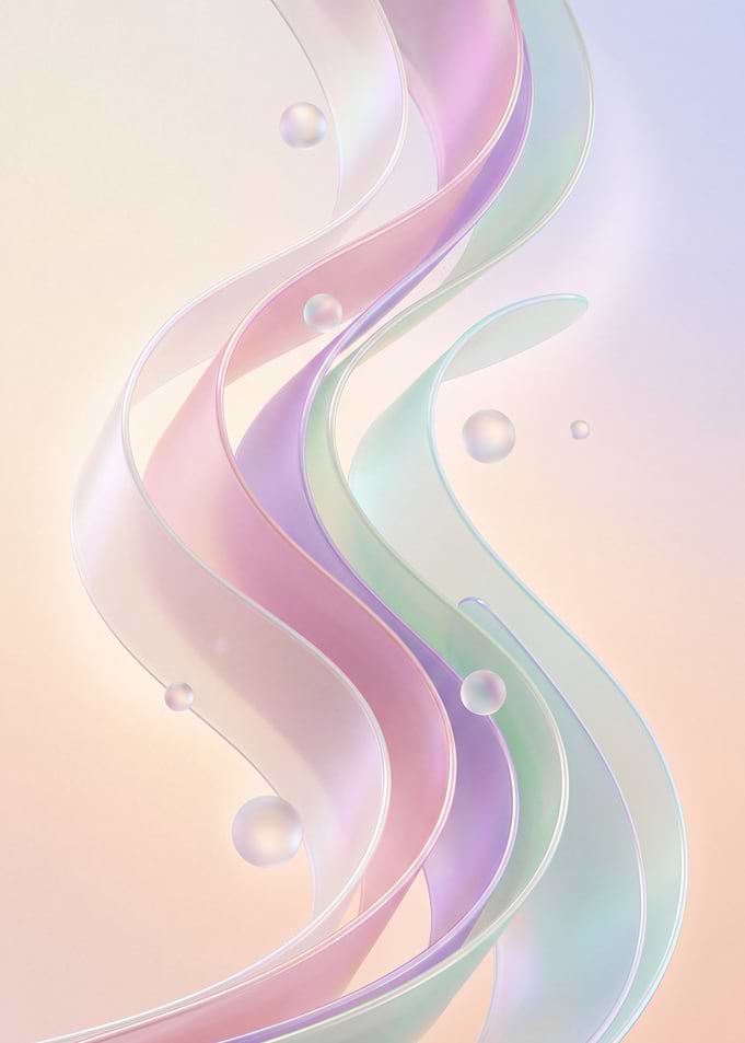 Pastel Iridescent Flowing Ribbons