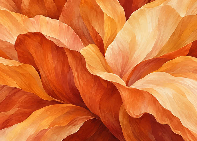 Abstract Orange Petal Flow