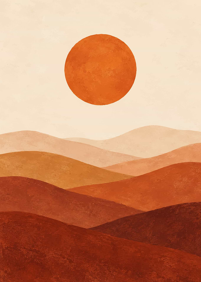 Minimalist Abstract Desert Landscape Art