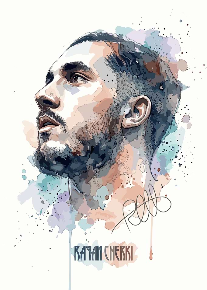 Rayan Cherki Watercolor Portrait