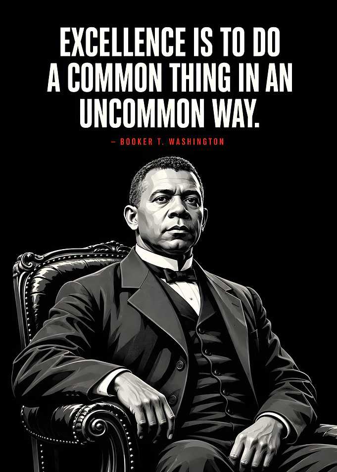 Booker T. Washington Inspirational Quote Poster