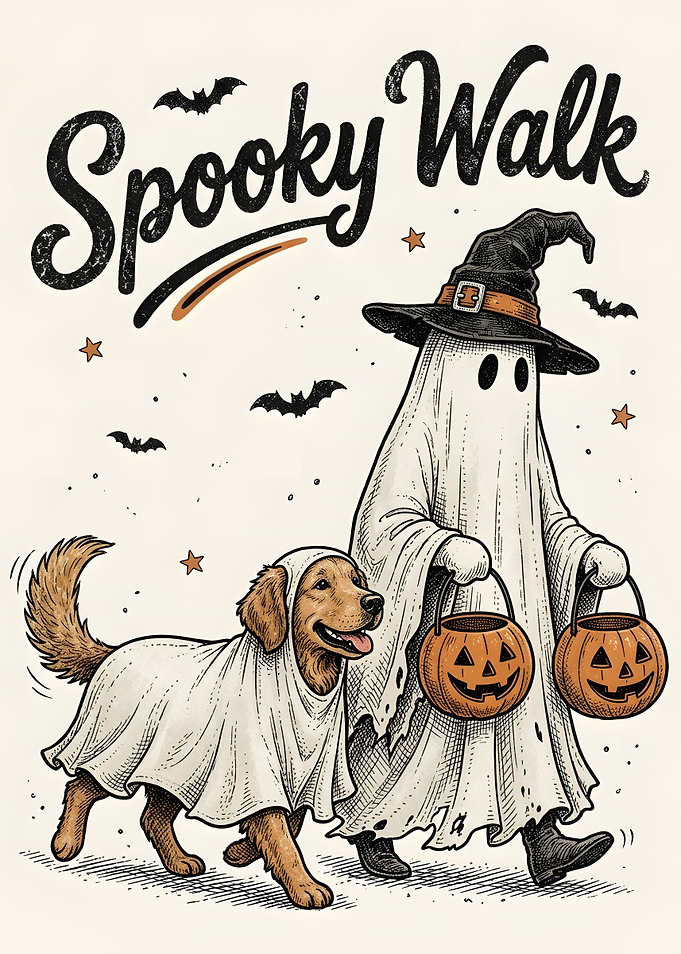 Spooky Walk Halloween Dog Trick or treat