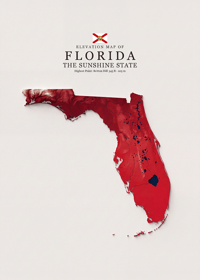 Elevation Map of Florida