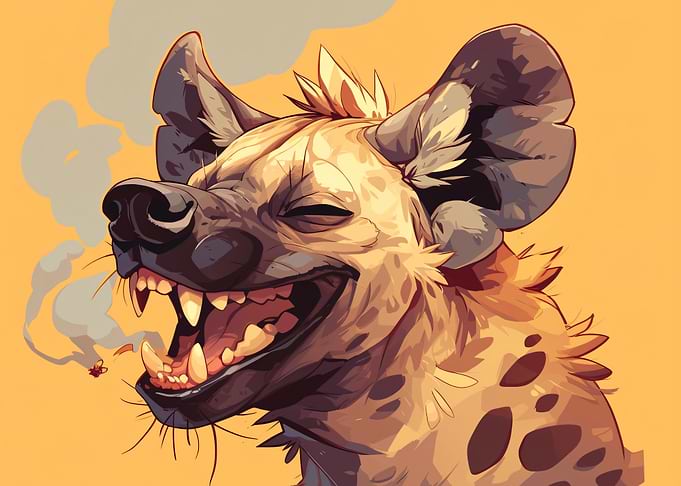 Laughing Hyena Digital Illustration