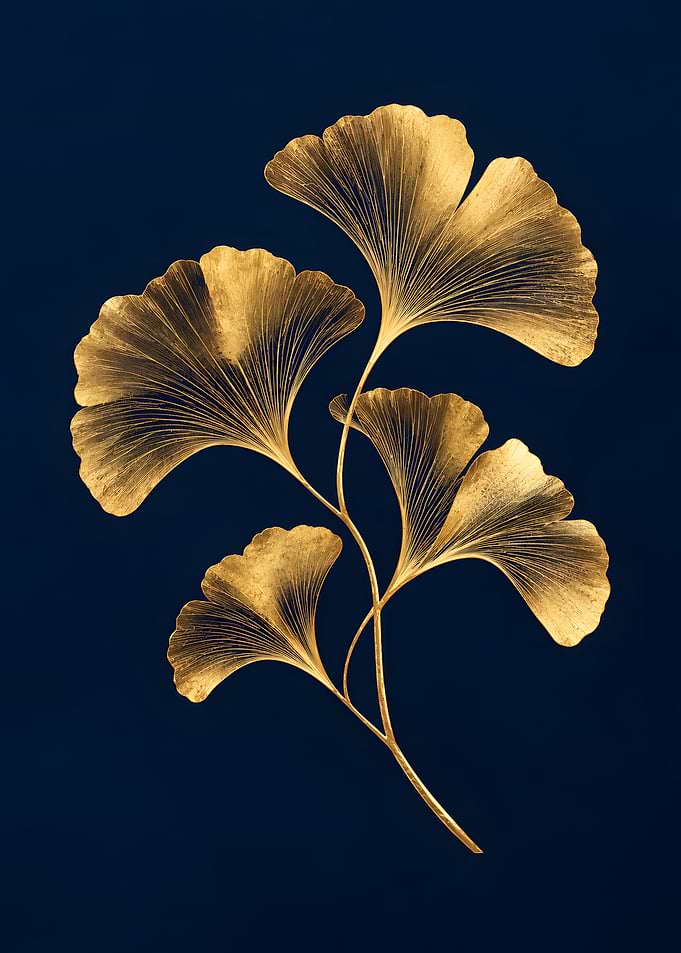 Gilded Ginkgo Leaf Branches