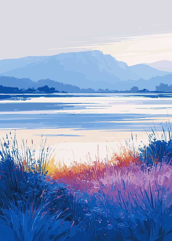 Serene Mountain Lake Landscape