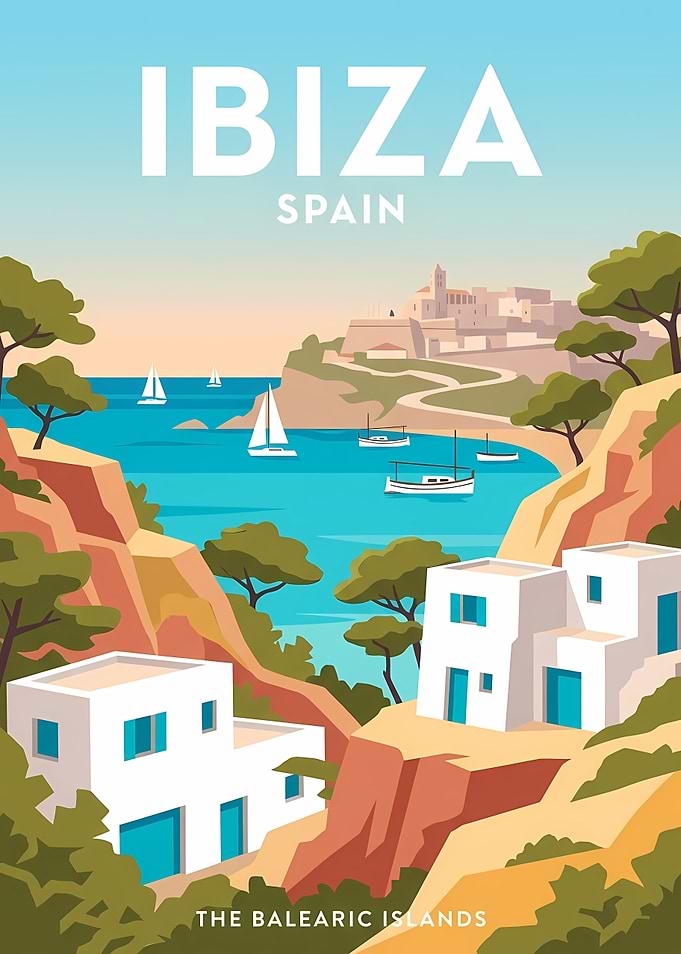 Ibiza Spain Travel Poster