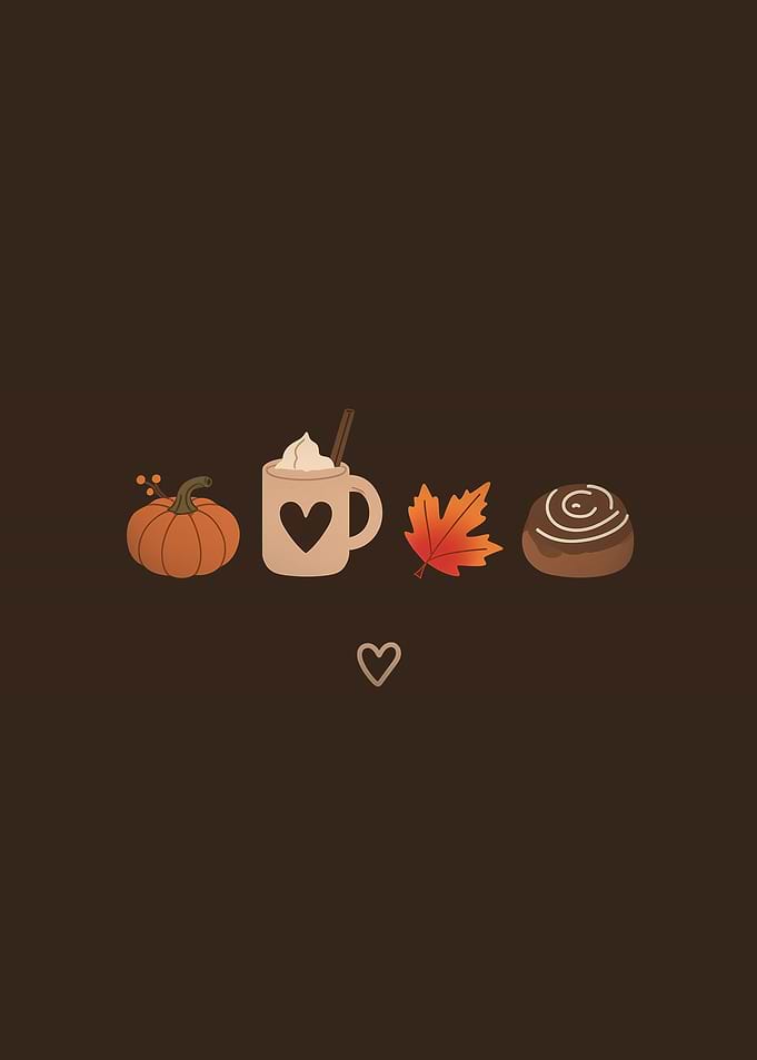 Cozy Autumn Seasonal Icons Illustration