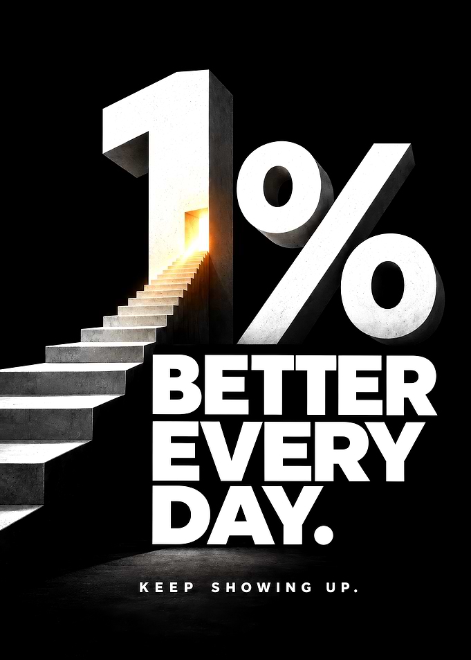 1% Better Every Day Motivational Poster