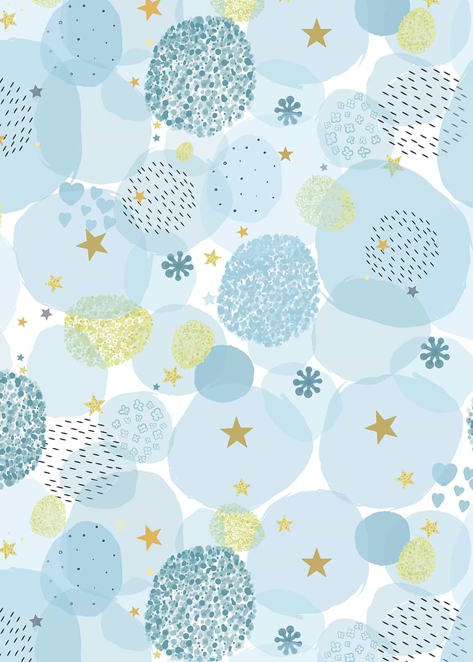 Blue and Gold Celestial Pattern
