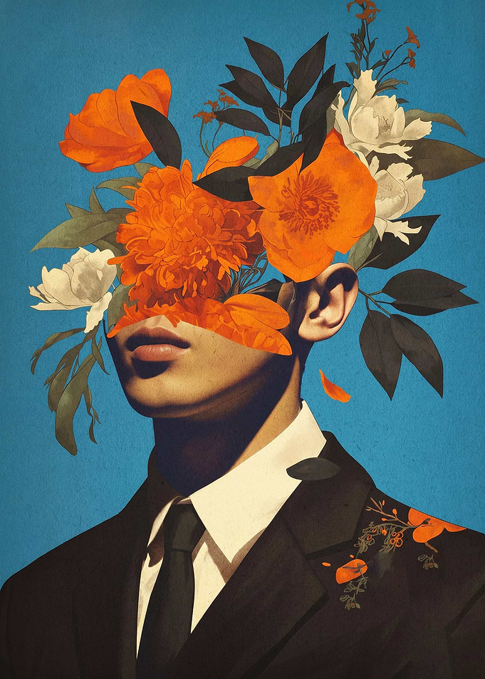 Floral Mind Surreal Retro Poster