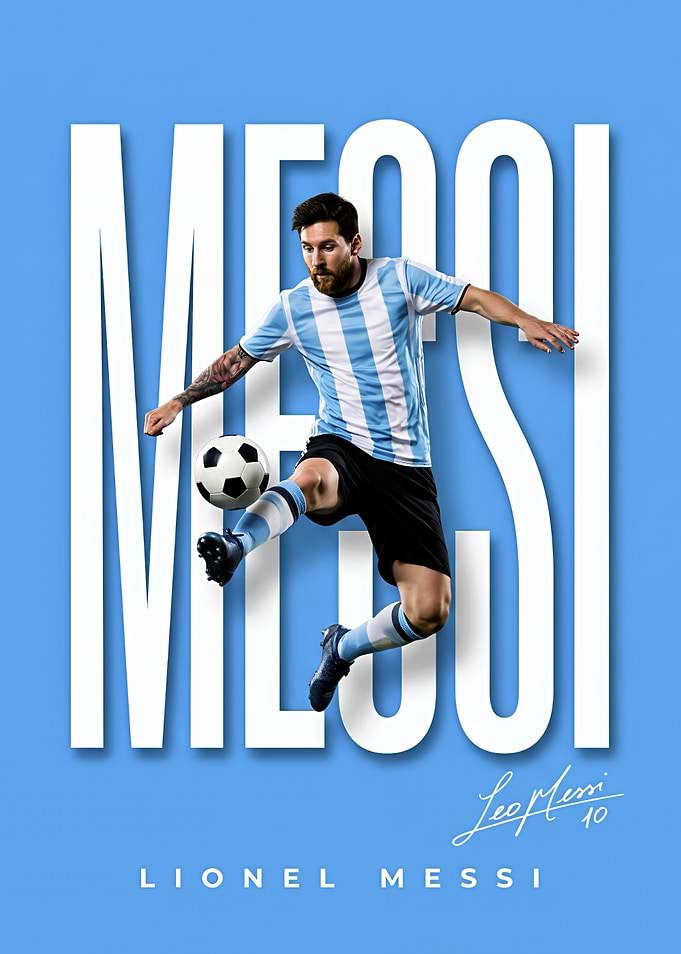 Lionel Messi Argentina Soccer Poster