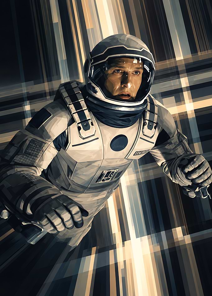Cooper in the Tesseract Interstellar Poster