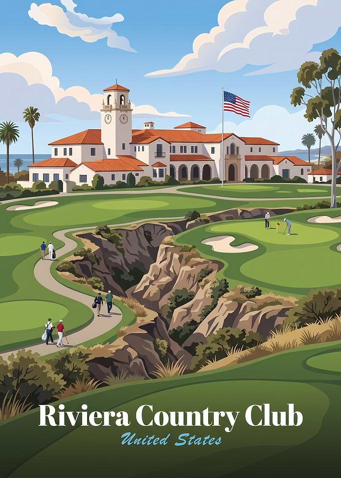 Riviera Country Club Golf Poster