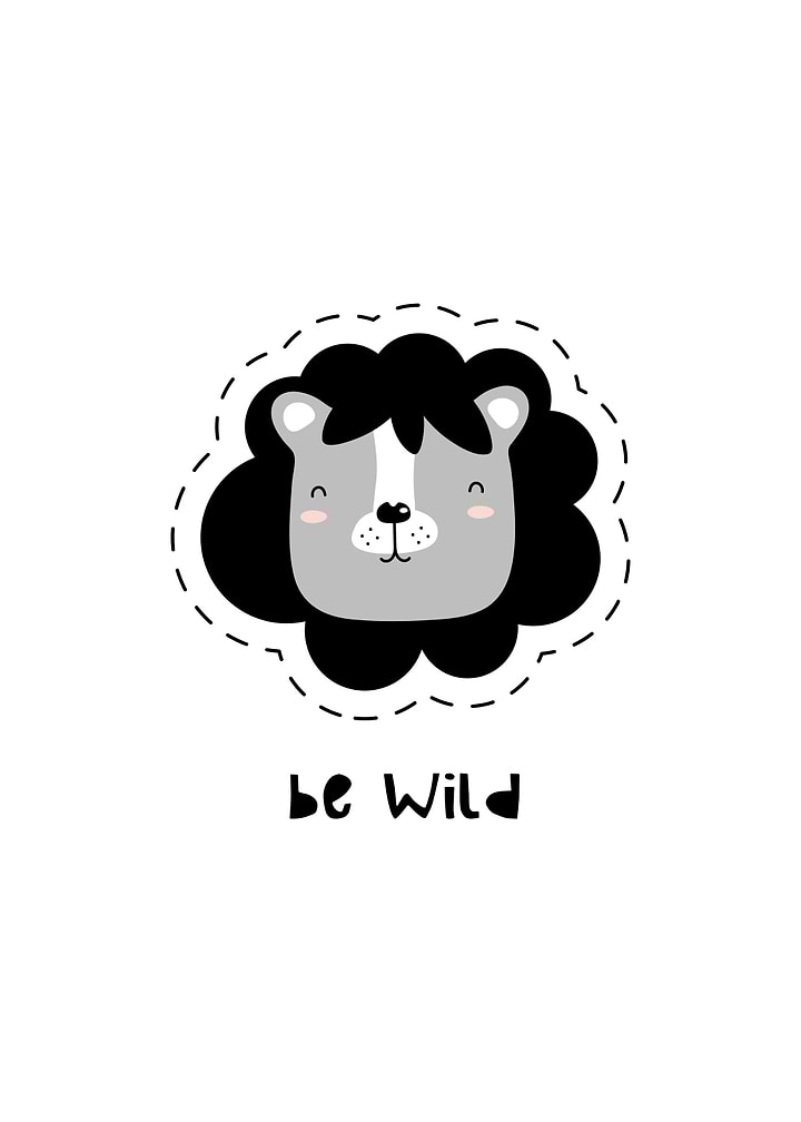Cute Lion Be Wild Wall Art
