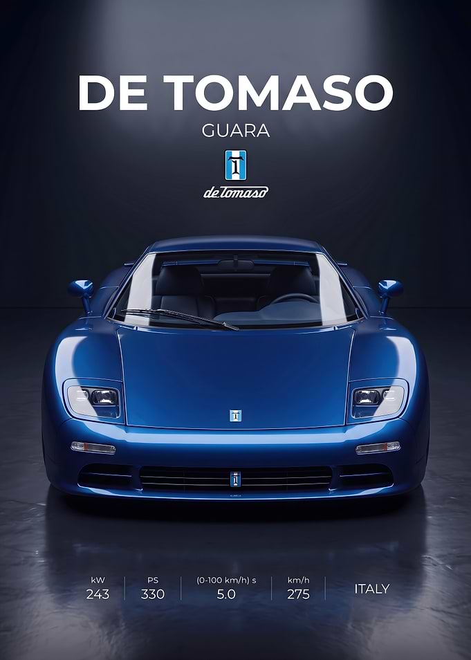 De Tomaso Guara Sports Car Poster
