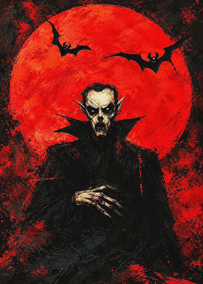 Vampire Count Under Red Moon