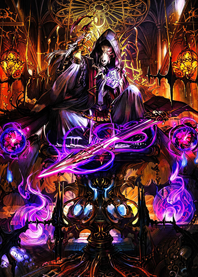 Dark Fantasy Necromancer on Throne