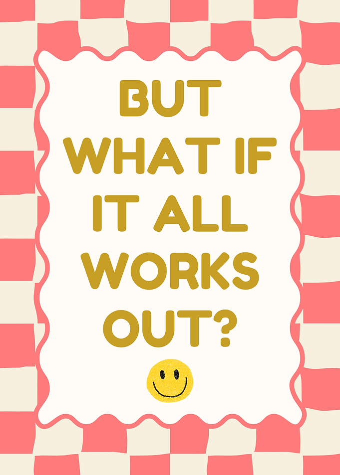 Positive Mindset Coral Checkered Smiley Poster