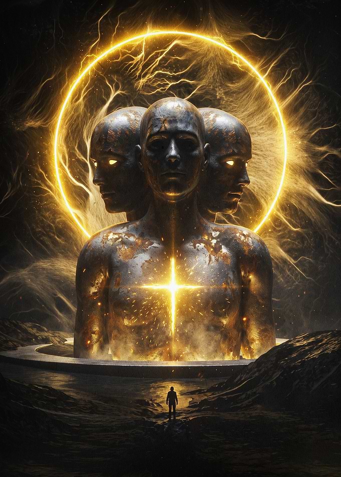 Divine Entity Gold Metal Art