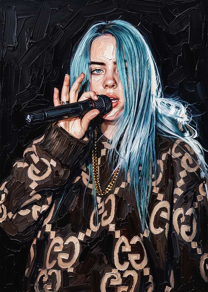 Billie Eilish Oil Painting Portrait