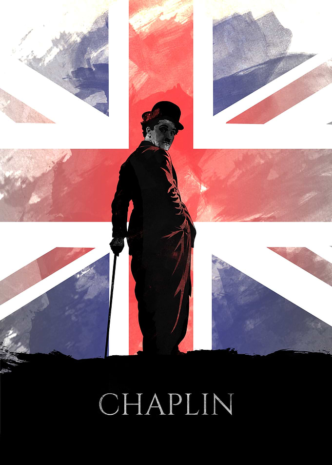 Charlie Chaplin Union Jack Poster