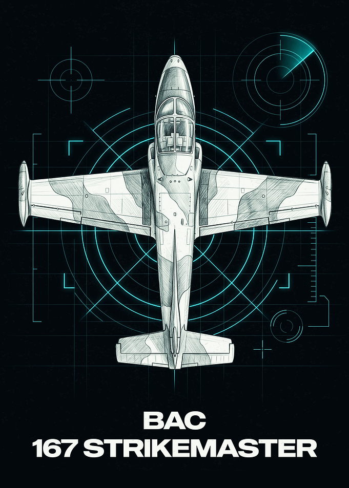 BAC 167 Strikemaster Blueprint Poster