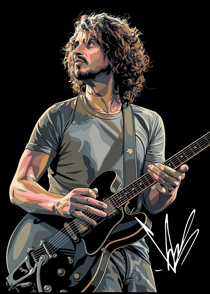 Chris Cornell Digital Portrait Illustration