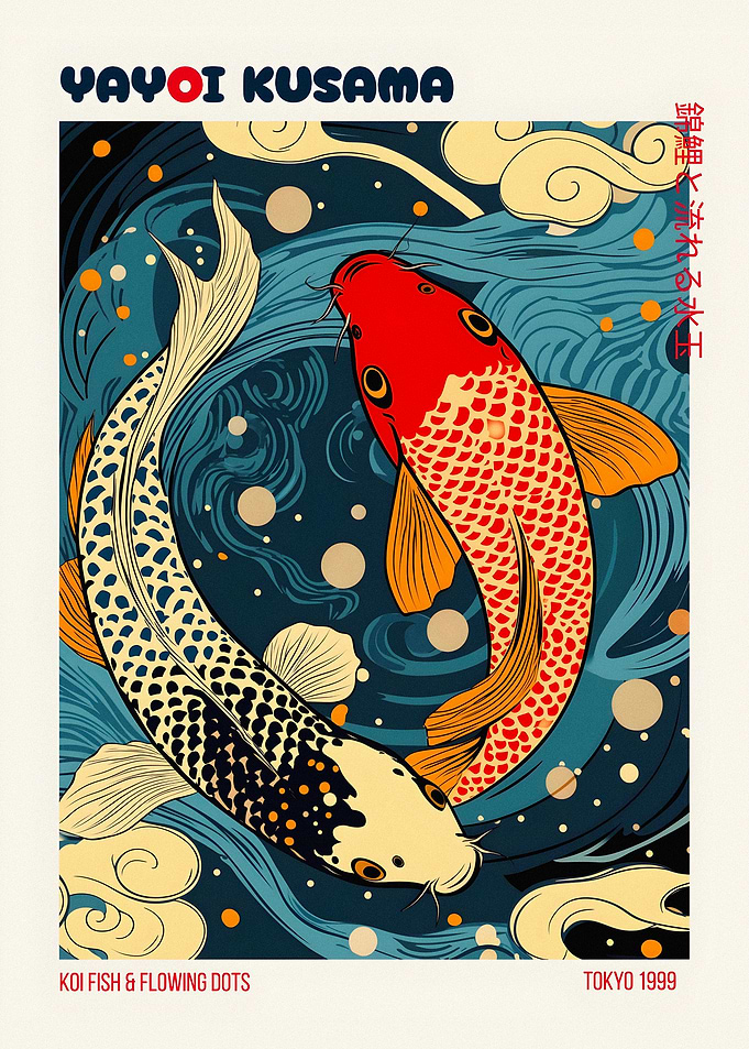 Yayoi Kusama Koi Fish Art Poster